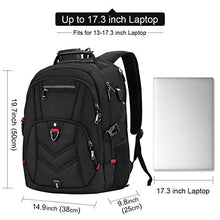 Carica l&#39;immagine nel visualizzatore di Gallery, Zaino Porta PC Zaini Lavoro Uomo Notebook Laptop Borsa 17 17,3 Pollici Nero
