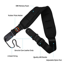 Carica l&#39;immagine nel visualizzatore di Gallery, Tracolla Imbottita in Neoprene SBR per Chitarra/Basso Con Inserto Nero-M - Ilgrandebazar