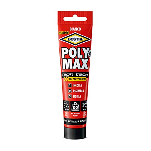 BOSTIK Poly Max High Tack Express colla di montaggio e 165 gr, Bianco - Ilgrandebazar
