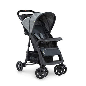 Hauck Passeggino Shopper Neo 2 - Passeggino Compatto dalla Nascita fino a 25 kg - Passeggino Pieghevole con 2 Portabibite, Reclinabile con Finestrina - Grande Cesto Portaoggetti - Grigio