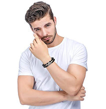 Carica l&#39;immagine nel visualizzatore di Gallery, BESTEEL 6PCS 8MM Palline Bracciali per Uomo Vulcanica Giallo Tigre Occhio... - Ilgrandebazar