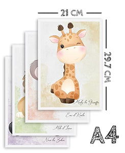 Stampe per Cameretta Bambini 4 Poster di Simpatici Cuccioli