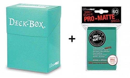 Ultra Pro Deck Box + 60 Small Size Protector Sleeves - Aqua - Yu-Gi-Oh! - Ilgrandebazar