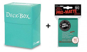 Ultra Pro Deck Box + 60 Small Size Protector Sleeves - Aqua - Yu-Gi-Oh! - Ilgrandebazar