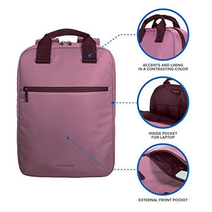Tucano-Zaino Colorato Porta Pc per Computer da 13, 14 Pollici. Tasche Rosa