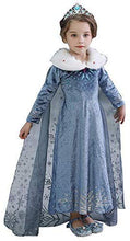 Carica l&#39;immagine nel visualizzatore di Gallery, Costume da Elsa per bambina - Con guanti e treccia Taglia 120 - 3-4 anni, blu - Ilgrandebazar