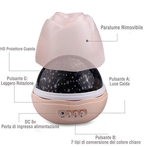 Proiettore Stelle Bambini,a Romantica Rosa Rotante a Forma Lampada... - Ilgrandebazar