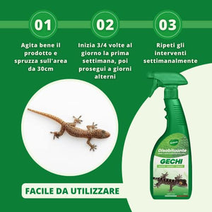 Gardemia Disabituante Anti Gechi 750ml Spray Sgradito Azione Naturale Barriera Vegetale Che Disabitua Lucertole Rettili Casa Balcone Dissuasore Alternativa Eco a Repellente Veleno Naftalina Trappole