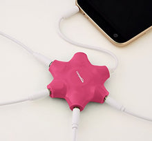Carica l'immagine nel visualizzatore di Gallery, AmazonBasics Sdoppiatore per cuffie audio, con 5 prese, Rosa - Ilgrandebazar