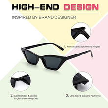 Carica l&#39;immagine nel visualizzatore di Gallery, GQUEEN Occhiali da Sole a Gatto Protezione UV Y Nero &amp; Rosso - Ilgrandebazar