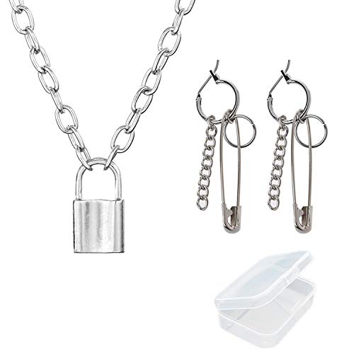 PPX BTS Orecchini a Cerchio in Argento con Perno e Collana Ciondolo a...