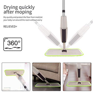 CXhome Spray Mop,Mocio in Microfibra con spruzzatore e capacità Grigio-verde