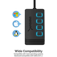 Carica l'immagine nel visualizzatore di Gallery, Sabrent a 4 porte Hub USB 3.0 con interruttori di alimentazione individuali...