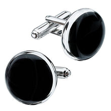 Carica l&#39;immagine nel visualizzatore di Gallery, HAWSON Classic Nero Uomo Francese Tuxedo Shirt Borchie e Silver Tone/Black - Ilgrandebazar