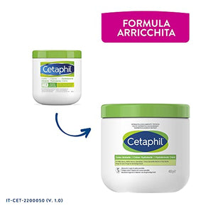 Cetaphil Crema Idratante Viso e Corpo, per Pelle Secca, Sensibile e Danneggiata, Idrata Fino a 48 Ore, Formula Arricchita, Senza Profumo, Formato 450g