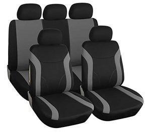 Upgrade4cars Copri-sedili Auto Universale Grigio Nero Set Copri-Sedile... - Ilgrandebazar