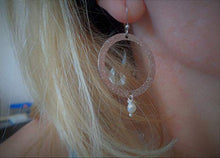 Carica l&#39;immagine nel visualizzatore di Gallery, ♥ PERLA D&#39;ACQUA DOLCE IN ANELLO GLITTER ♥ orecchini grandi e leggeri