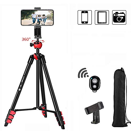 BONFOTO - Treppiede per fotocamera, portatile, in alluminio, con testa a...