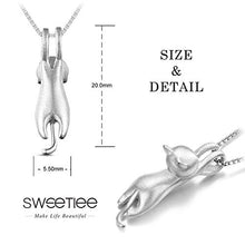 Carica l&#39;immagine nel visualizzatore di Gallery, SHEGRACE Collana a Ciondolo Gatto Carino per Donna Argento: Superficie Opaca - Ilgrandebazar