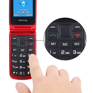 Ushining Telefono Cellulare per anziani, con Rosso 2G - Ilgrandebazar