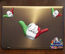 Carica l&#39;immagine nel visualizzatore di Gallery, Piccola bandiera dell&#39;Italia HANG LOOSE Adesivo Shaka divertente amicizia... - Ilgrandebazar