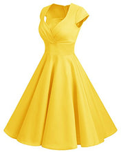 Carica l'immagine nel visualizzatore di Gallery, bbonlinedress Donna 50s 60s Linea Rockabilly abito manicotto della S, Yellow - Ilgrandebazar