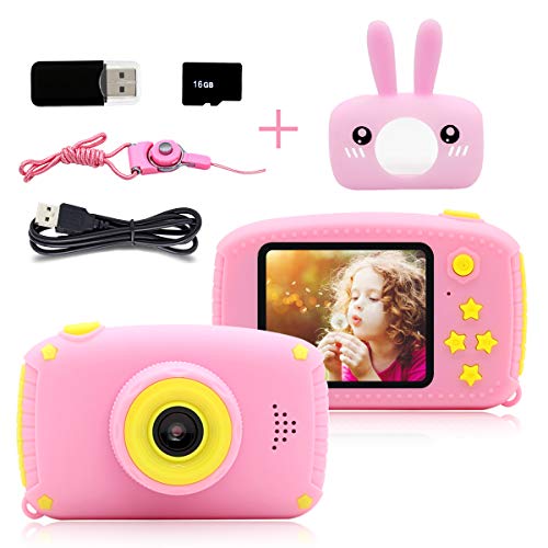 PUZ Toy Giocattoli Bambina 3-6 Anni Macchina Fotografica Bambini HD pink