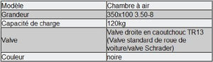Wiltec Camera d'Aria Standard per Ruote di carriola 3.50-8 - Ilgrandebazar