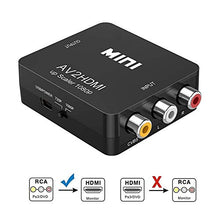 Carica l'immagine nel visualizzatore di Gallery, Sisthirth Adattatore da AV a HDMI,1080P RCA Composite CVBS to HDMI Nero
