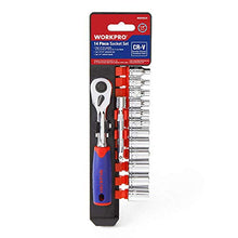 Carica l&#39;immagine nel visualizzatore di Gallery, WORKPRO Chiavi a Bussola 1/4’’ Set 14 Pezzi Cricchetto con Sgancio Rapido in...