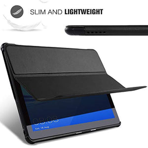 IVSO Custodia Cover per Huawei Mediapad T5 10, Slim Smart Nero + 1 Pack