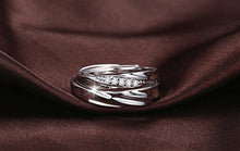 Carica l&#39;immagine nel visualizzatore di Gallery, sassu fine Endless Love Couple Rings Swarovski zirconi Argento 925...