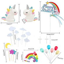 Carica l'immagine nel visualizzatore di Gallery, iZoeL 21 pezzi Unicorno Cake Topper Kit Nuvola Arcobaleno Palloncino Buon Compleanno Banner Decorazione Torta Per Ragazzo Ragazza Compleanno Del Capretto