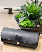 Carica l&#39;immagine nel visualizzatore di Gallery, Organizer per orologi in pelle vegana di Case Elegance Nero
