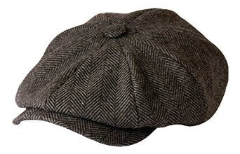 Gamble & Gunn, 'Shelby' Newsboy Cap, berretto in panno 63cm, Grey Herringbone - Ilgrandebazar