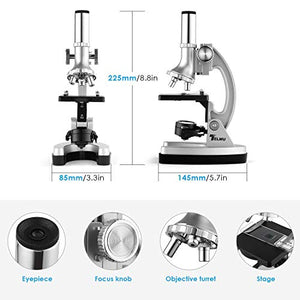 TELMU Microscopio per studenti 300X-600X-1200X Magnifications Microscopio...