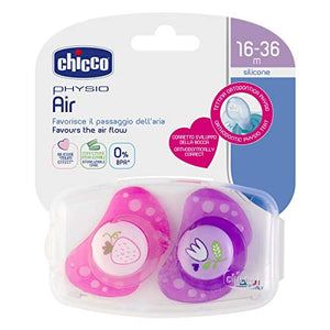 Chicco 00075035110000 Physio Air in Silicone, Ciuccio per Bimba, Rosa/Neutro - Ilgrandebazar
