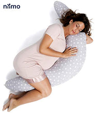 Carica l'immagine nel visualizzatore di Gallery, Niimo Cuscino Gravidanza per Dormire e Allattamento Grigio Stelle Bianche