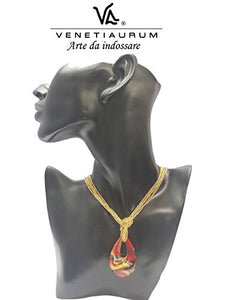 Venetiaurum - Collana donna in vetro di Murano originale e Argento...