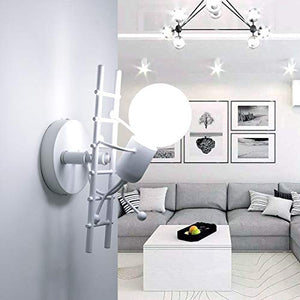 HAWEE Humanoid Creativo Lampada da Parete Interno Applique Bianco - Ilgrandebazar