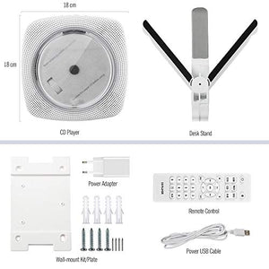 Lettore CD portatile con altoparlanti HiFi Bluetooth integrati, Boombox white