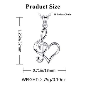 CELESTIA Cuore Collane Donna Argento Sterling 925, Nota Musicale Ciondolo... - Ilgrandebazar