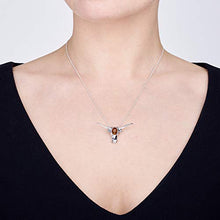 Carica l&#39;immagine nel visualizzatore di Gallery, Amberta in argento Sterling 925 con ambra baltica – Ciondolo di bufalo Orange - Ilgrandebazar