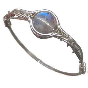 14# (9-26 1/2 opzione) Pietra naturale di luna Corda d'argento 925... - Ilgrandebazar