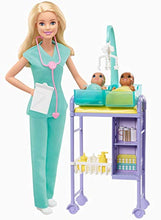 Carica l&#39;immagine nel visualizzatore di Gallery, Barbie- Carriere Playset Pediatra Bambola, 2 Neonati e Accessori Giocattolo... - Ilgrandebazar
