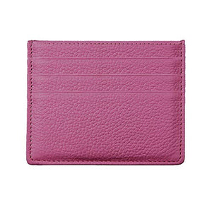 Hibate, porta carte di credito sottile, unisex, in vera pelle, A_viola Viola