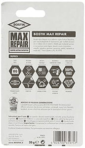 Bostik MAX REPAIR adesivo di riparazione super forte, flessibile, per incollaggi estremi g 20, Trasparente