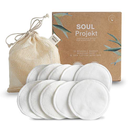 Soul Projekt 10 x Dischetti struccanti riutilizzabili Bambù Cotone Lavabili,... - Ilgrandebazar