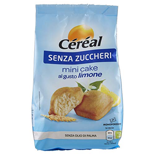 Céréal Mini Cake SENZA ZUCCHERI al limone, merendine dolci senza zucchero -...