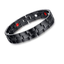 Carica l&#39;immagine nel visualizzatore di Gallery, Amery Braccialetto Magnetico da Uomo Bracciali Terapia Magnetica Nero - Ilgrandebazar